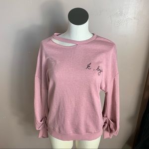 NWT Pink Crewneck Graphic Pullover
